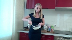 Darina Nikitina: Big-Titted Blonde Pleasures Herself in the Kitchen / We Are Hairy - PornGO.com