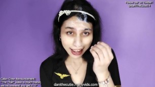 Hottie tgirl flight attendant lets you fuck her and cum on her face during your hazy flight