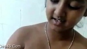 Desi maid bathing with boss’s son