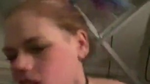 cute slut smiles when slapped and sucking