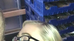 Cute blonde sucks husbands cock after a big black dick