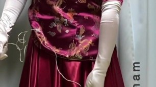 masturbation with short cheongsam Part.2