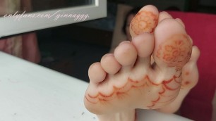 Sexy Woman Masturbates In Panties, Foot Fetish