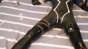 Kigurumi latex bondage vibrator