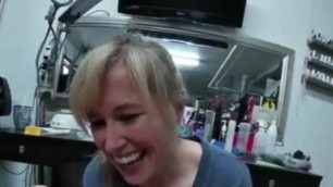 Mature blonde handles Big White Cock
