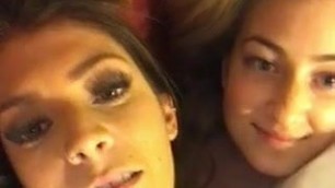 2 American lesbians have some fun in bed with viewers