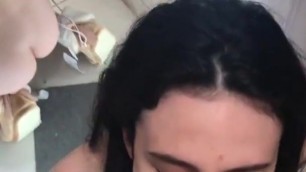 Katrina doing blowjob in the changing room