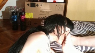 Sexy teen goth slave girl licking clean her daddy's feet pt2