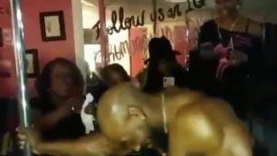 Ebony bride to be sucking stripper bbc