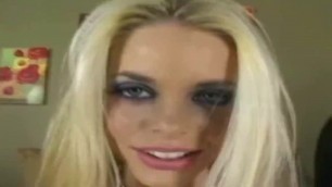 Skinny Blonde Teases Then Gets Double Penetrated In Fishnet
