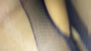 Slut turkish wife in Shiny blue pantyhose