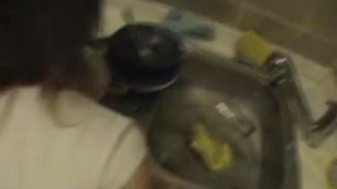 Her orgasm in the kitchen