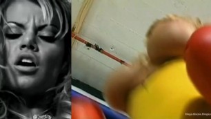 Fake Bimbo Titties Bouncing in Slow Motion While Boxing