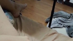 trashy girl rubbing clit