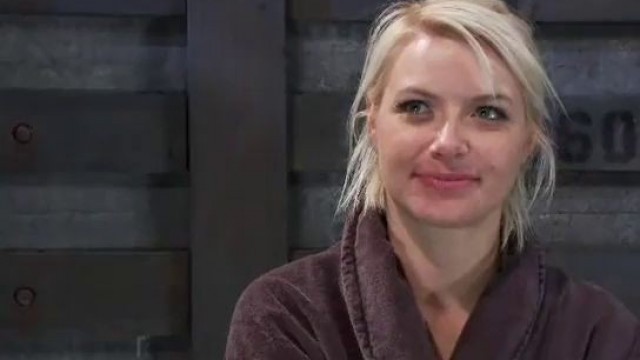 Bound blonde ass whipped and fucked