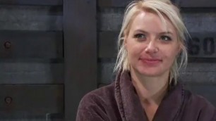 Bound blonde ass whipped and fucked