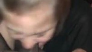 Trashy slut gives gumjob to black dick