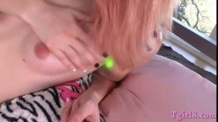 Skinny tranny asshole banged bareback by huge hard cock