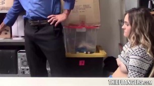 Loss Prevention Officer Fucks Blonde Rebellious Teen Thief