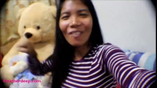 10 Weeks Pregnant Thai Teen Heather Deep gives blowjob and gets cum in mouth and swallows
