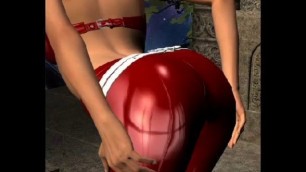 3d stripper flashing her panties at the club