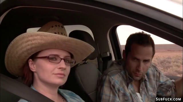 Hitchhiker bound and fucked in desert