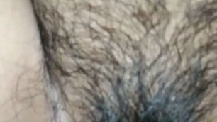 Very hairy bareback pussy