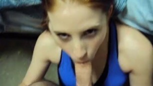 Busty Amateur Redhead Slut Blowjob with Facial