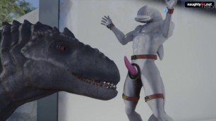 Hardcore Furry BDSM T-Rex Blowjob