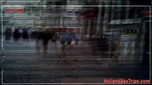 Dutch whore gets jizzed after sucking
