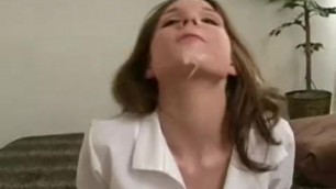 Schoolgirl gives a Hot Blowjob