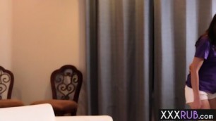 Coach Bridgette B Licking Amazing MILFs Wet Pussy After Hot Body Massage