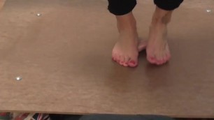 Cockcrush footplay and footjob with barefeet and cumshot Porn Videos