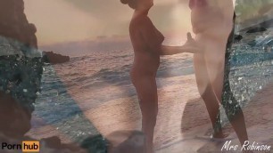 Handjob and Masturbating to eachother on Public Beach Porn Videos