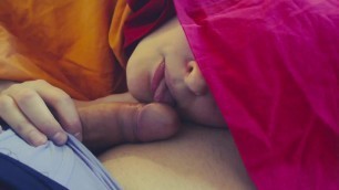 TONGUE ONLY make his cock cums with my tongue tickling his frenulum Porn Videos