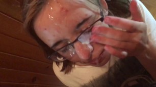 Nerd Teen give me Blow Job and CumShoot on her Glasses FullVideo on ModelHu Porn Videos