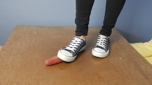 Converse cockcrush and shoejob with cumshot Porn Videos