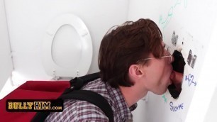 Bully Him - Innocent Geeky Boy Wraps His Puffy Lips Around Thick Cock Coming Out Of A Glory Hole Porn Videos