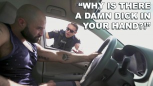 GAYWIRE - Beefcake Muscular Stud Police Officer Fucks Cock Flasher Out In Public Porn Videos